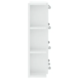 Lumarko Szafka z lustrem i LED, biała z połyskiem, 70x16,5x60 cm - Toaletki - miniaturka - grafika 10