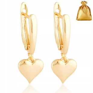 POZŁACANE ZŁOTE KOLCZYKI SERCA ZE STALI CHIRURGICZNEJ 18K PREZENT DLA NIEJ - Kolczyki - miniaturka - grafika 1