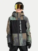 Kurtki narciarskie - Quiksilver Kurtka snowboardowa Side Hit Block EQBTJ03218 Khaki Regular Fit - miniaturka - grafika 1