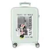 Walizki - Disney Mickey y Minnie Travel The World New York Walizka kabinowa Zielony 38x55x20 cms Sztywne zapięcie z boku 34L 2 kg 4 koła Podwójne bagaż ręczny, Zielony, Talla única, Walizka kabinowa - miniaturka - grafika 1