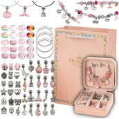 Zabawki sensoryczne - Duży Zestaw do Robienia Bransoletek i Naszyjników Charms Szkatułka Koraliki Róż - miniaturka - grafika 1