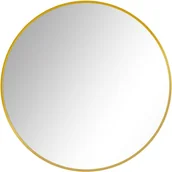 Lustra - LUSTRO OKRĄGŁE ŚCIENNE W ZŁOTEJ RAMIE ŁAZIENKOWE DO SALONU 80CM - miniaturka - grafika 1