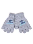 Rękawiczki dla dzieci - Rękawiczki chłopięce pięciopalczaste szare SNOWBOARD 14 cm - miniaturka - grafika 1