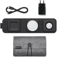 Ładowarki do telefonów - Mophie Ładująca stacja bezprzewodowa 3in1 travel charger with MagSafe, czarna - miniaturka - grafika 1