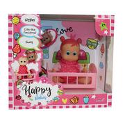 Lalki dla dziewczynek - Smily Happy Babies Lalka Bobas z kołyską 23107112 - miniaturka - grafika 1