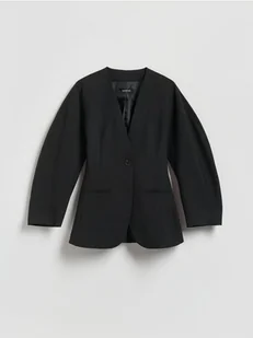 Reserved - Taliowana marynarka - czarny - Marynarki i żakiety damskie - miniaturka - grafika 1