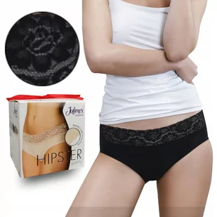Julimex Hipster Bezszwowe Figi Classic Czarny L - Majtki damskie - miniaturka - grafika 1