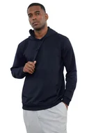 Bluzy męskie - TRENDYOL MAN BLUZA MĘSKA Z KAPTUREM GRANATOWA GŁADKA DŁUGI RĘKAW XXL 5DA - miniaturka - grafika 1