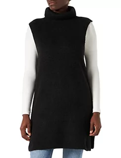 Swetry damskie - PIECES Damski sweter golfowy z długim rękawem NOOS BC pulower, czarny, M - grafika 1