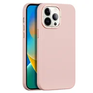 Etui i futerały do telefonów - Dux Ducis Grit skórzane etui do iPhone 14 Pro elegancki pokrowiec ze sztucznej skóry (kompatybilne z MagSafe) różowy - miniaturka - grafika 1
