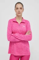 Bluzy damskie - Under Armour bluza treningowa Tech 1 kolor różowy wzorzysta - miniaturka - grafika 1