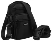 Torby męskie - Męska saszetka torba na ramię z poliestru Peterson, czarny - miniaturka - grafika 1