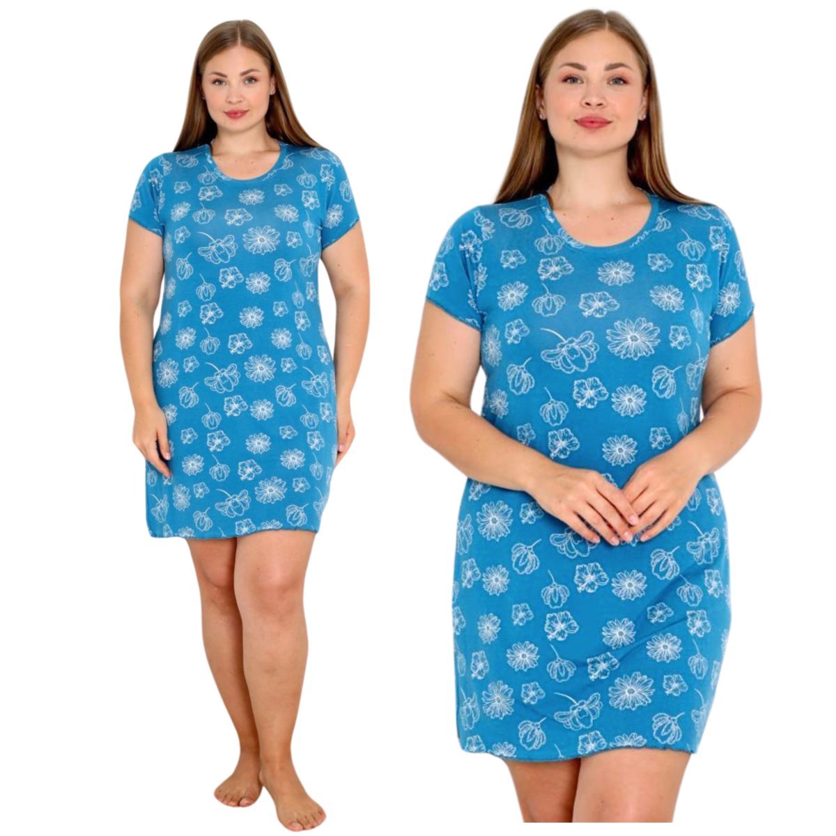 KOSZULA NOCNA DAMSKA MORELLA Z WISKOZY WISKOZA KRÓTKI RĘKAW LETNIA KRÓTKA NA LATO KOBIECA 2XL