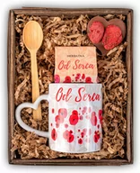 Zestawy upominkowe - Kosz prezentowy z kubkiem, herbatą na walentynki i dzień kobiet prezent - miniaturka - grafika 1