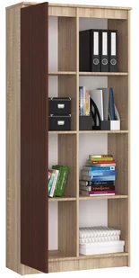 REGAŁ BIUROWY R 80 cm CLP 1 DRZWI 4 PÓŁKI SONOMA / WENGE - Regały biurowe - miniaturka - grafika 3