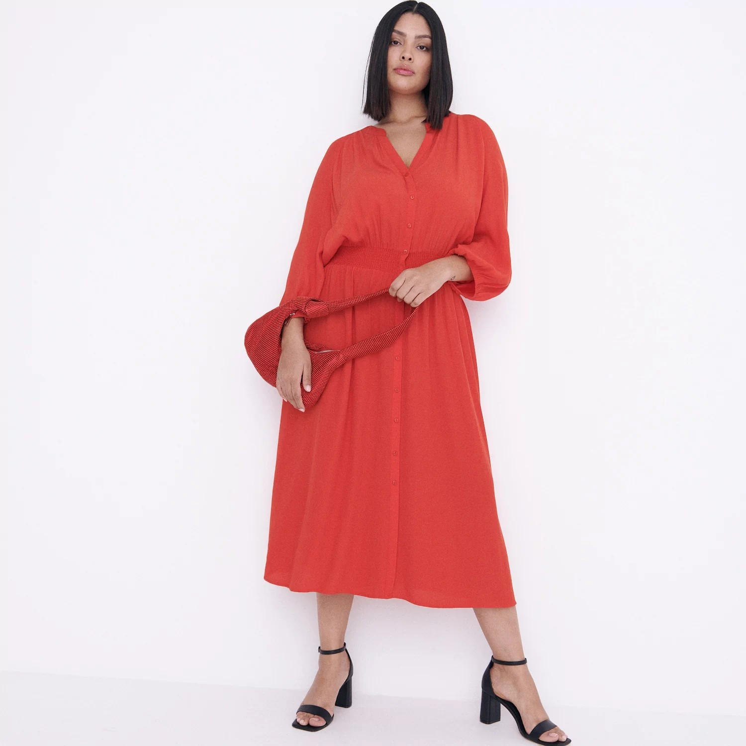 Reserved Sukienka z wiskozy midi - Czerwony - Ceny i opinie na 