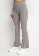 Legginsy - Ciemnoszare Legginsy o Kroju Dzwonów z Wysokim Stanem Koritea - miniaturka - grafika 1