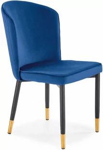 Krzesło tapicerowane velvet granatowe K446 na czarno złotych nogach - Krzesła Krzesło tapicerowane velvet granatowe K446 na czarno złotych nogach - Krzesła - miniaturka - grafika 2