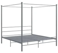 Łóżka - Szare metalowe łóżko dwuosobowe z baldachimem 200x200 cm - Wertes - miniaturka - grafika 1