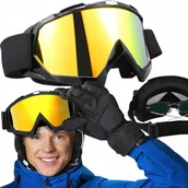 Okulary przeciwsłoneczne - Gogle Narciarskie Okulary Snowboardowe Na Narty Motor Rower Wiatroszczelne UNIWERSALNE - miniaturka - grafika 1