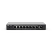 Switche - Ruijie Networks RG-ES209GC-P łącza sieciowe Zarządzany Gigabit Ethernet (10/100/1000) Obsługa PoE Czarny RG-ES209GC-P - miniaturka - grafika 1