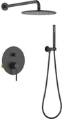 Baterie podtynkowe - Zestaw prysznicowy podtynkowy z deszczownicą i prysznicem BLUE WATER BOSTON BOS-ZKP.150BL czarny mat (BLACK MAT) (B - miniaturka - grafika 1