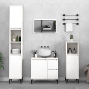 Szafki łazienkowe - Szafka łazienkowa, biała, 65x33x60 cm, materiał drewnopochodny Lumarko! - miniaturka - grafika 1