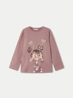 Bluzki damskie - Mayoral Bluzka 4073 Różowy Regular Fit - miniaturka - grafika 1