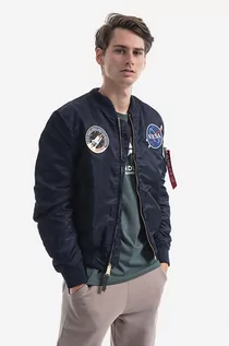 Kurtki męskie - Alpha Industries kurtka bomber MA-1 VF NASA LP męski kolor granatowy przejściowa 166107LP.07-GRANATOWY - grafika 1