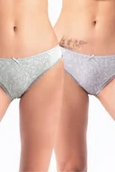 Majtki damskie - Figi damskie bawełniane (2pack) mini bikini z koronkowym wykończeniem LPR 530 Key - miniaturka - grafika 1