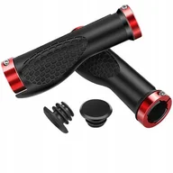 Części rowerowe - Skręcane Chwyty Rowerowe Ergonomiczne Gripy Czerwo - miniaturka - grafika 1