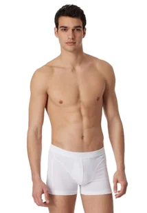 Schiesser Męskie szorty z rozporkiem Long Life Cotton S M L XL XXL czarno-białe majtki uniwersalne bawełna, biały, M - Spodenki damskie - miniaturka - grafika 1