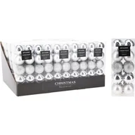 Bombki - Bombka plastikowa 4 cm 20 sztuk mix srebrny - miniaturka - grafika 1