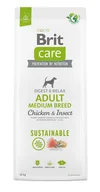 Sucha karma dla psów - Brit Care Sustainable Adult Medium Chicken&insect 12 kg - miniaturka - grafika 1