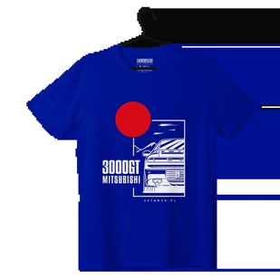 T-shirt koszulka Mitsubishi 3000GT niebieska-4XL - Odzież do sportów motorowych - miniaturka - grafika 1