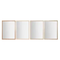 Lustra - Home ESPRIT Lustro ścienne Biały Brązowy Beżowy Szary Szkło Polistyrenowe 66 x 2 x 92 cm (4 sztuki) - miniaturka - grafika 1
