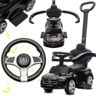 Chodziki - COIL Jeździk pchacz chodzik Mercedes 3W1 AMG Auto samochód duży dla dzieci klakson czarny - miniaturka - grafika 1