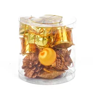 Zabawki kreatywne - Arpex, Komplet ozdób choinkowych (16 szt.) złotych - miniaturka - grafika 1