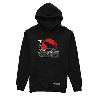 Czarna bluza z kapturem NISSAN GTR R34 GODZILLA-L - Odzież do sportów motorowych - miniaturka - grafika 1