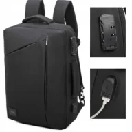 Torebki damskie - Plecak Torba Antykradzieżowy LUIGISANTO 15,6 USB - miniaturka - grafika 1