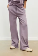 Spodnie damskie - Stradivarius Spodnie jogger proste z efektem sprania Fioletowy M - miniaturka - grafika 1