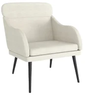 Fotele - Kremowy tapicerowany wypoczynkowy fotel K8-D80 - miniaturka - grafika 1