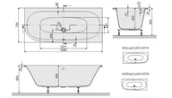 Wanny - Sanplast WALse/LUXO Wanna przyścienna asymetryczna prawa 160 cm ze stelażem STW biała 610-370-1040-01-000 - miniaturka - grafika 1