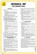 Instrukcje stanowiskowe BHP - IAB18 INSTRUKCJA BHP PRZY OBSŁUDZE TRAKA, PN - PŁYTA PCV 1MM; (245X350MM) - miniaturka - grafika 1