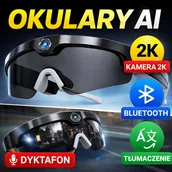 Okulary 3D - Inteligentne okulary AI z kamerą 2K, Bluetooth i dyktafonem – nowoczesne smart okulary - miniaturka - grafika 1