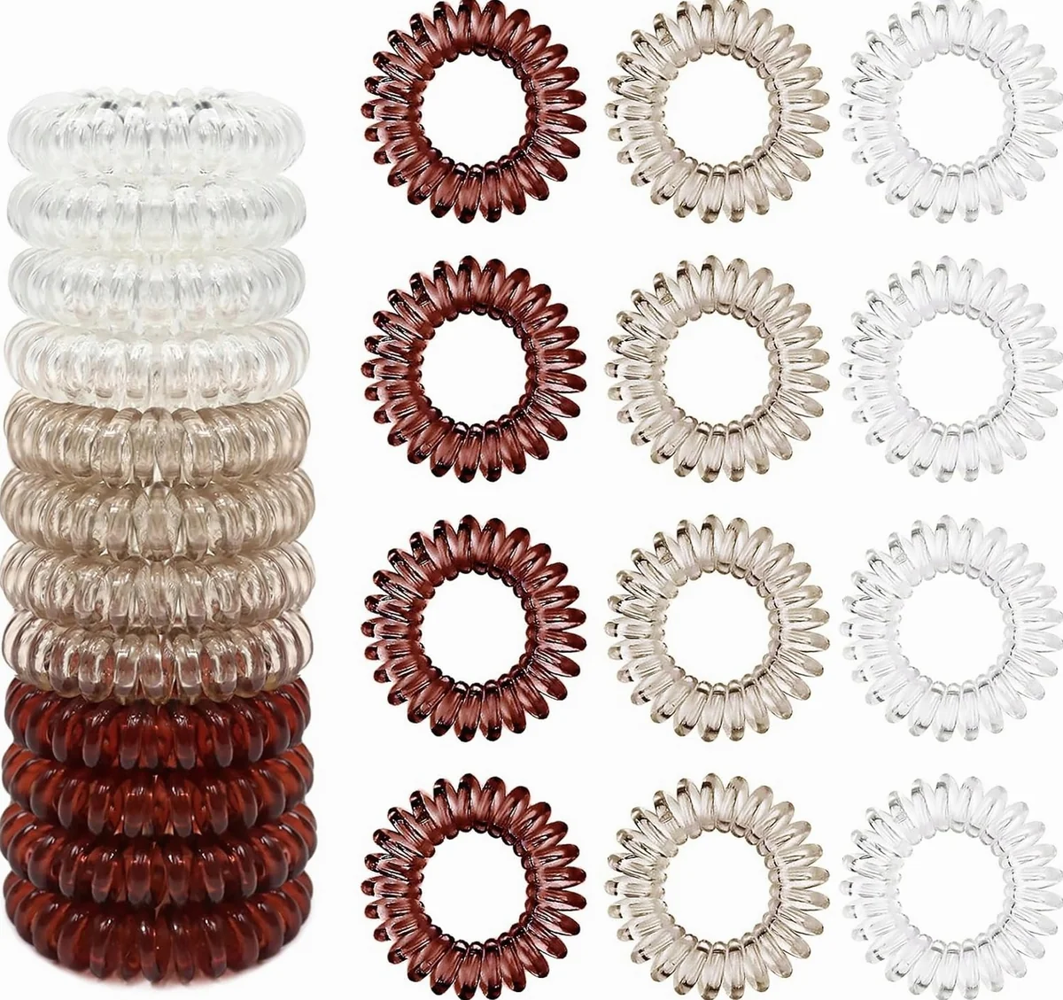 Gumki 12 sztuk spiralne do włosów elastyczne kolorowe mocne