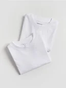 Koszulki dla chłopców - Reserved - Bawełniany t-shirt 2 pack - biały - miniaturka - grafika 1