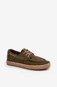 Mokasyny męskie - Espadryle Męskie Sznurowane Big Star NN174055 Khaki-40 - miniaturka - grafika 1
