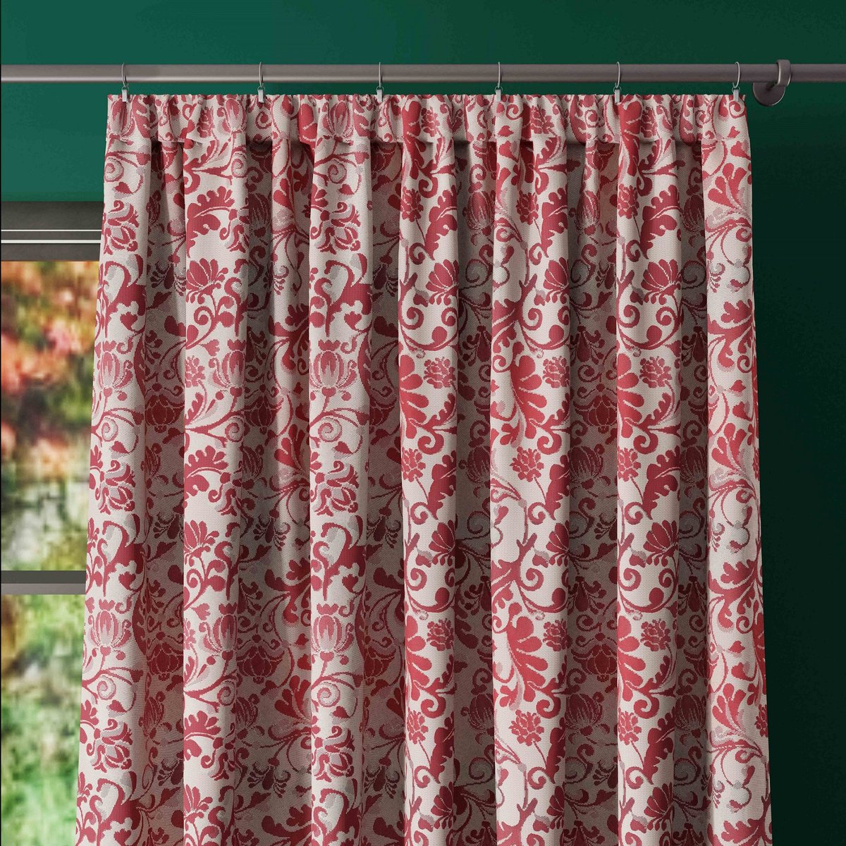 Zasłona IRA z taśmą marszczącą, w odcieniach borda 180x250 cm Z569/7y