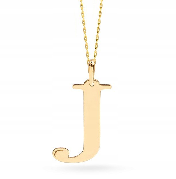 ZŁOTA ZAWIESZKA LITERKA J 2 CM 333